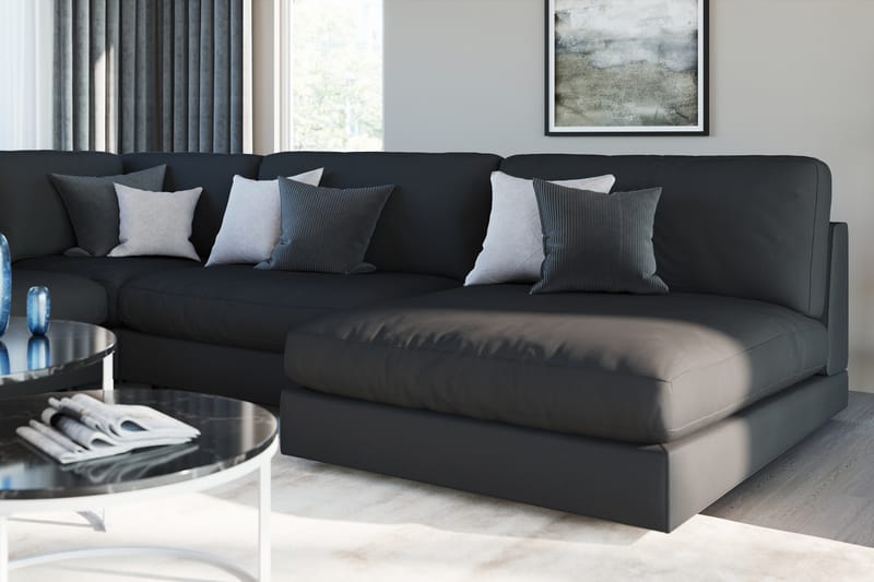 Arken 1-sits Mittmodul i Tyg 90 cm bred - Svart - Möbler - Soffa - Modulsoffor - Mittmodul