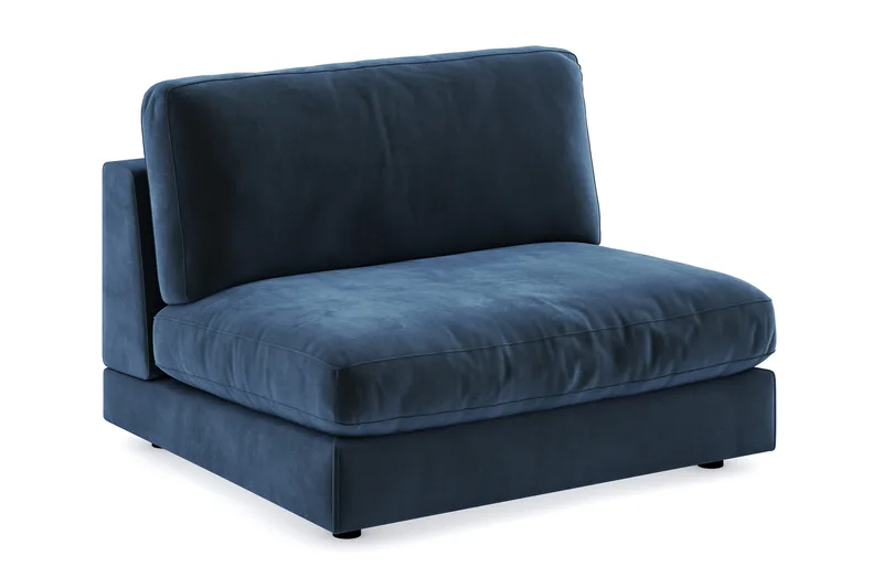 Arken 2-sits Mittmodul i Sammet 120 cm bred - Blå - Möbler - Soffa - Modulsoffor - Mittmodul