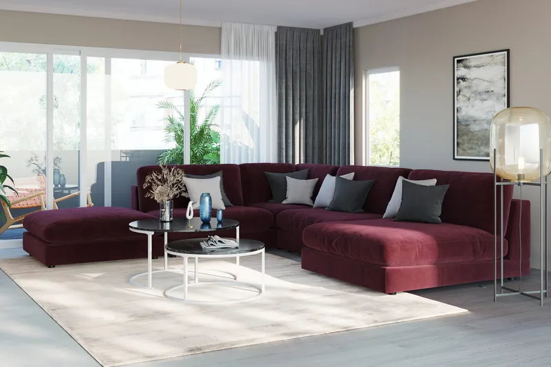 Arken 2-sits Mittmodul i Sammet 120 cm bred - Lila - Möbler - Soffa - Modulsoffor - Mittmodul