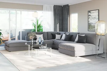 Arken 2-sits Mittmodul i Sammet 120 cm bred - Ljusgrå - Möbler - Soffa - Modulsoffor - Mittmodul