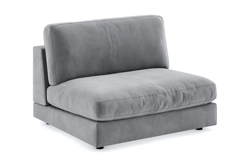 Arken 2-sits Mittmodul i Sammet 120 cm bred - Ljusgrå - Möbler - Soffa - Modulsoffor - Mittmodul