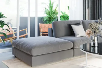 Arken 2-sits Mittmodul i Sammet 120 cm bred - Ljusgrå - Möbler - Soffa - Modulsoffor - Mittmodul