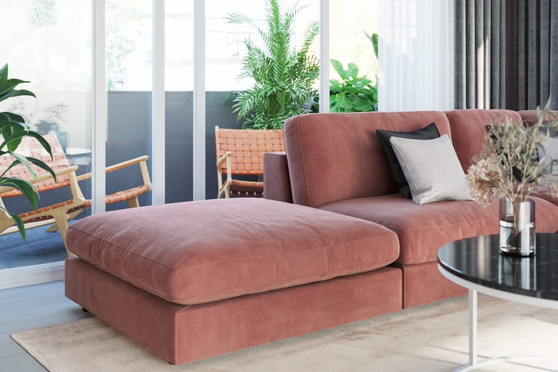 Arken 2-sits Mittmodul i Sammet 120 cm bred - Rosa - Möbler - Soffa - Modulsoffor - Mittmodul