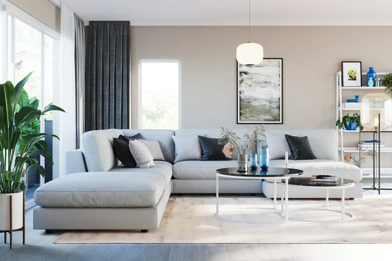 Arken 2-sits Mittmodul i Tyg 120 cm bred - Ljusgrå - Möbler - Soffa - Modulsoffor - Mittmodul