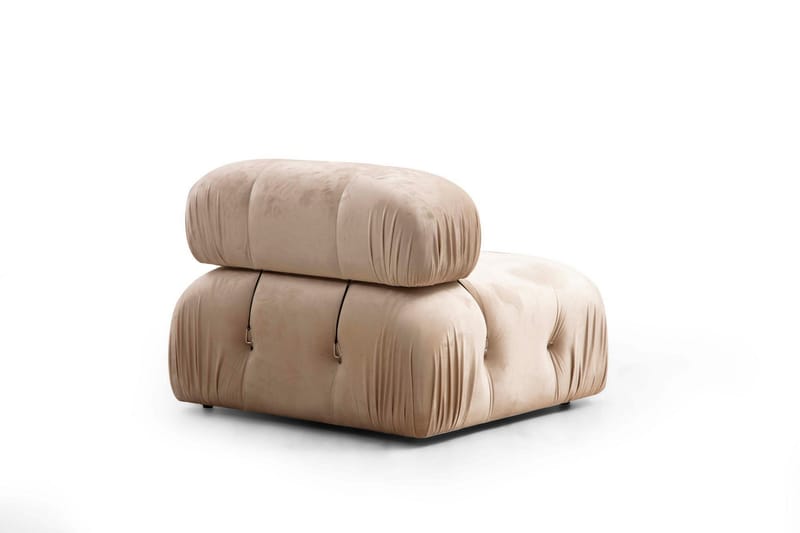 Belgin Mittmodul / Fåtölj 95 cm med fast ryggstöd och repdetaljer - Beige - Möbler - Soffa - Modulsoffor - Mittmodul