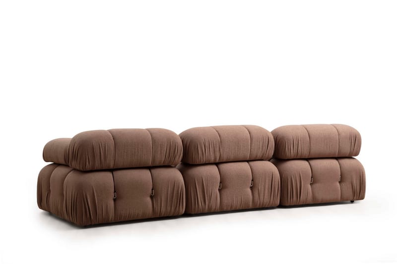 Belgin Mittmodul / Fåtölj 95 cm med fast ryggstöd och repdetaljer - Brun - Möbler - Soffa - Modulsoffor - Mittmodul
