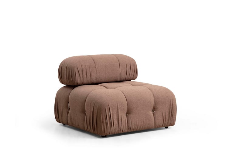 Belgin Mittmodul / Fåtölj 95 cm med fast ryggstöd och repdetaljer - Brun - Möbler - Soffa - Modulsoffor - Mittmodul