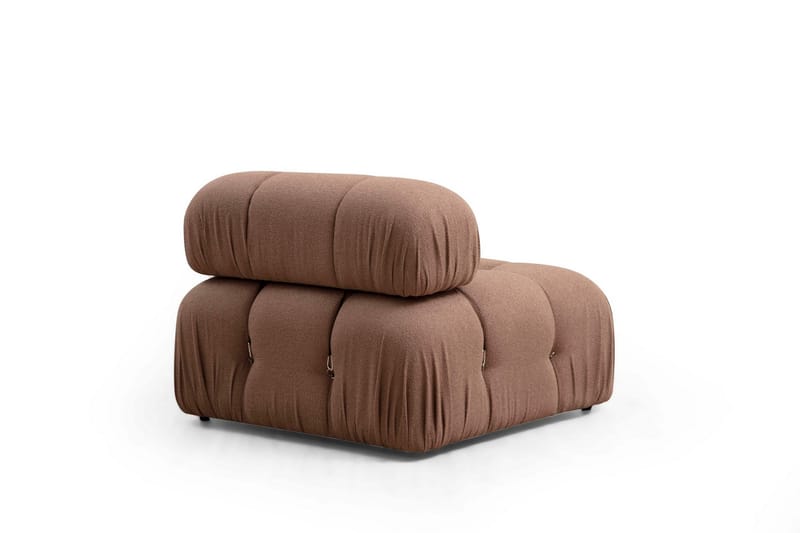 Belgin Mittmodul / Fåtölj 95 cm med fast ryggstöd och repdetaljer - Brun - Möbler - Soffa - Modulsoffor - Mittmodul