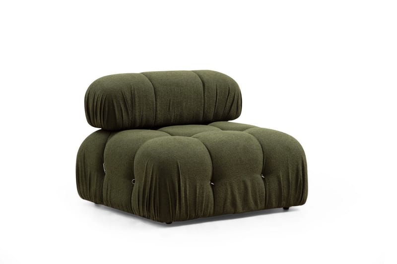Belgin Mittmodul / Fåtölj 95 cm med fast ryggstöd och repdetaljer - Grön - Möbler - Soffa - Modulsoffor - Mittmodul