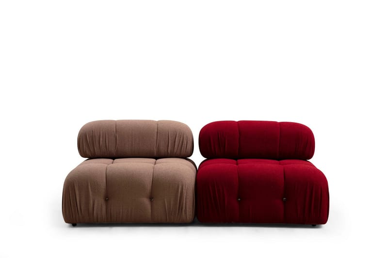 Belgin Mittmodul / Fåtölj 95 cm med fast ryggstöd och repdetaljer - Röd - Möbler - Soffa - Modulsoffor - Mittmodul