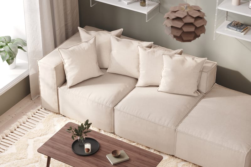Cubo 1-sits Mittmodul i Tyg 80 cm bred - Beige - Möbler - Soffa - Modulsoffor - Mittmodul