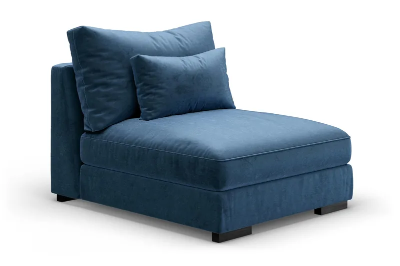 Dubai Mittmodul Sammet Extra Djup - Blå - Möbler - Soffa - Modulsoffor - Mittmodul