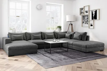 Dubai Mittmodul Sammet Extra Djup - Mörkgrå - Möbler - Soffa - Modulsoffor - Mittmodul