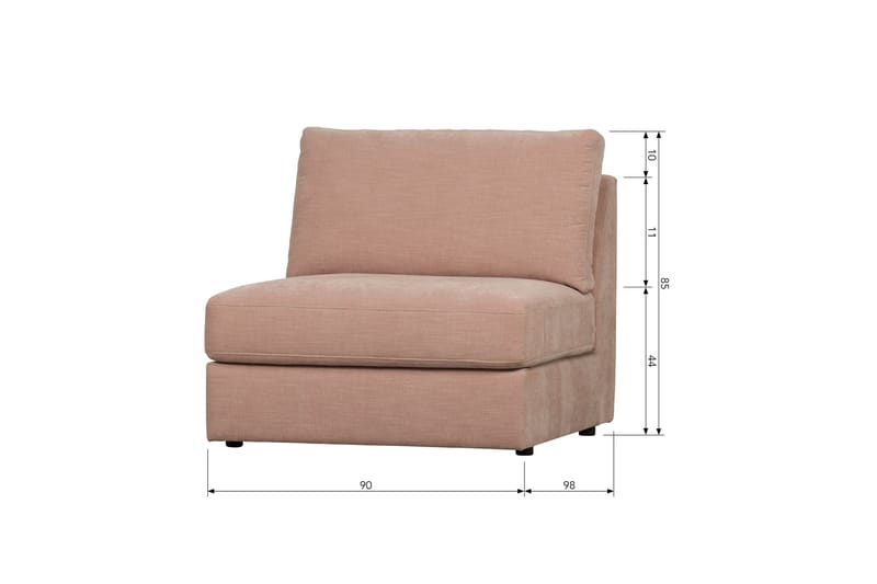 Kielstra Mittmodul - Rosa - Möbler - Soffa - Modulsoffor - Mittmodul