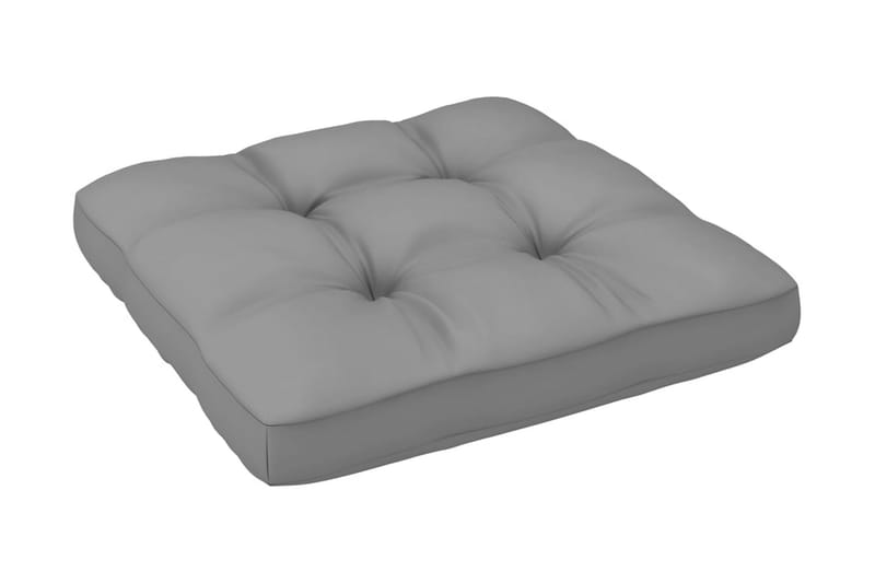 Mittensoffor 2 st med grå dynor massiv furu - Grå - Utemöbler - Loungemöbler - Modulsoffa utomhus