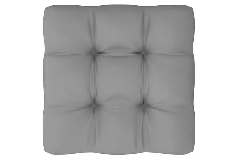 Mittensoffor 2 st med grå dynor massiv furu - Grå - Utemöbler - Loungemöbler - Modulsoffa utomhus