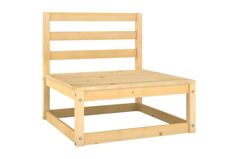 Mittensoffor 2 st med grå dynor massiv furu - Grå - Utemöbler - Loungemöbler - Modulsoffa utomhus