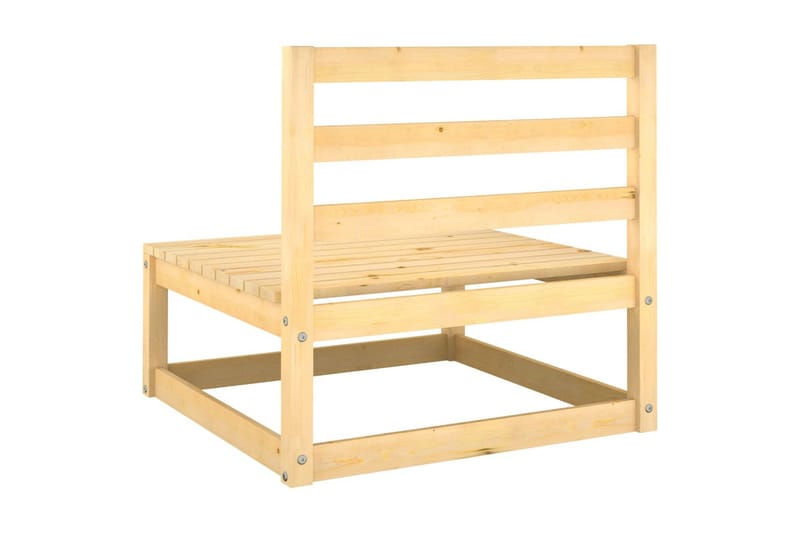 Mittensoffor 2 st med grå dynor massiv furu - Grå - Utemöbler - Loungemöbler - Modulsoffa utomhus