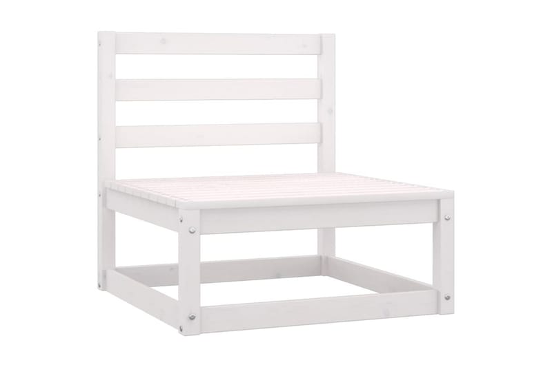 Mittensoffor med antracit dynor 2 st massiv furu - Vit - Utemöbler - Loungemöbler - Modulsoffa utomhus