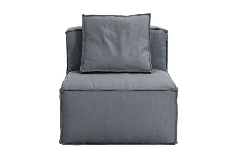 Oceanis 1,5-sits Mittmodul - Ljusgrå/Svart - Möbler - Soffa - Modulsoffor - Mittmodul