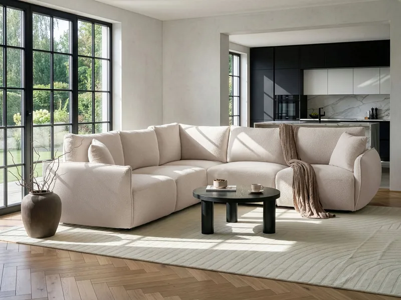 Modulsoffa 5-sits Mesnali Högervänd - Off-White - Möbler - Soffa - Modulsoffor - Komplett modulsoffa