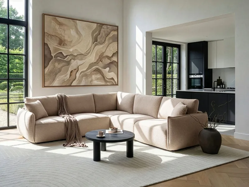 Modulsoffa 5-sits Mesnali Vänstervänd - Beige - Möbler - Soffa - Modulsoffor - Komplett modulsoffa