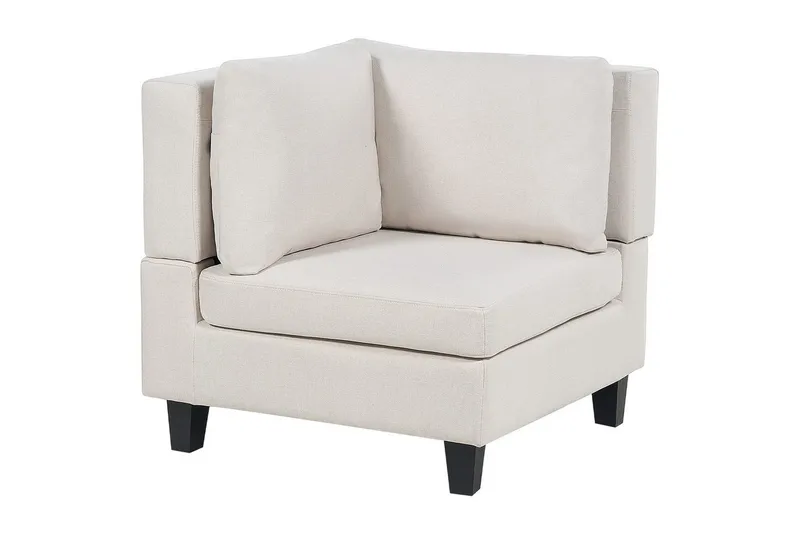 Modulsoffa med fotpall Unstad Beige/svart, Symmetrisk - Beige/svart, Symmetrisk - Möbler - Soffa - Modulsoffor - Komplett modulsoffa