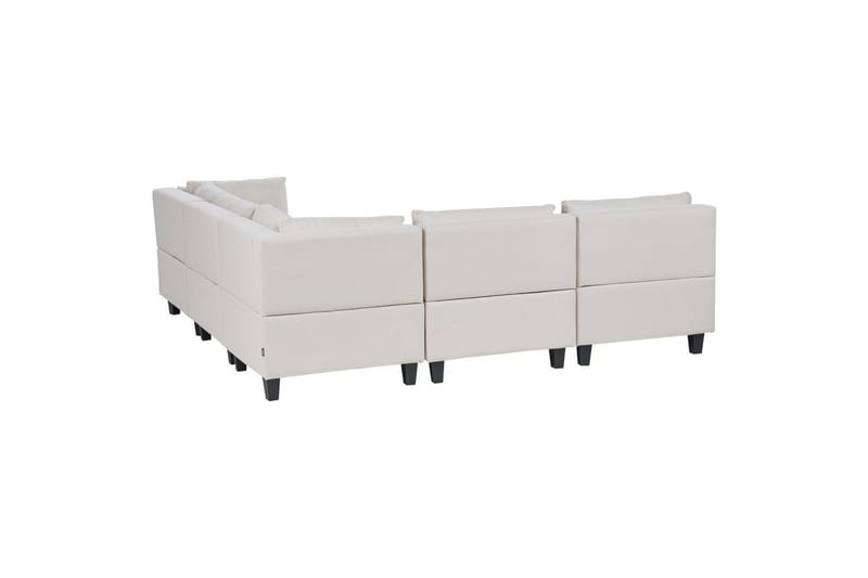 Modulsoffa med fotpall Unstad Beige/svart, Vänstervänd - Beige/svart, Vänstervänd - Möbler - Soffa - Modulsoffor - Komplett modulsoffa