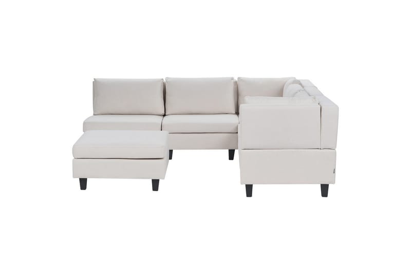 Modulsoffa med fotpall Unstad Beige/svart, Vänstervänd - Beige/svart, Vänstervänd - Möbler - Soffa - Modulsoffor - Komplett modulsoffa