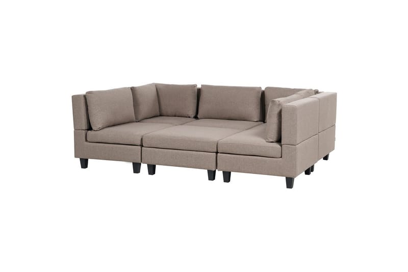 Modulsoffa med fotpall Unstad Brun/Svart, Symmetrisk - Brun/Svart, Symmetrisk - Möbler - Soffa - Modulsoffor - Komplett modulsoffa