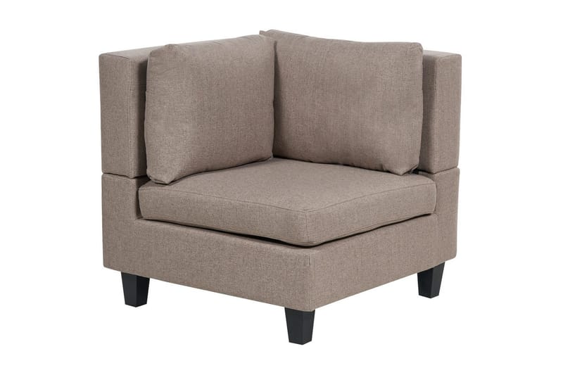 Modulsoffa med fotpall Unstad Brun/Svart, Symmetrisk - Brun/Svart, Symmetrisk - Möbler - Soffa - Modulsoffor - Komplett modulsoffa