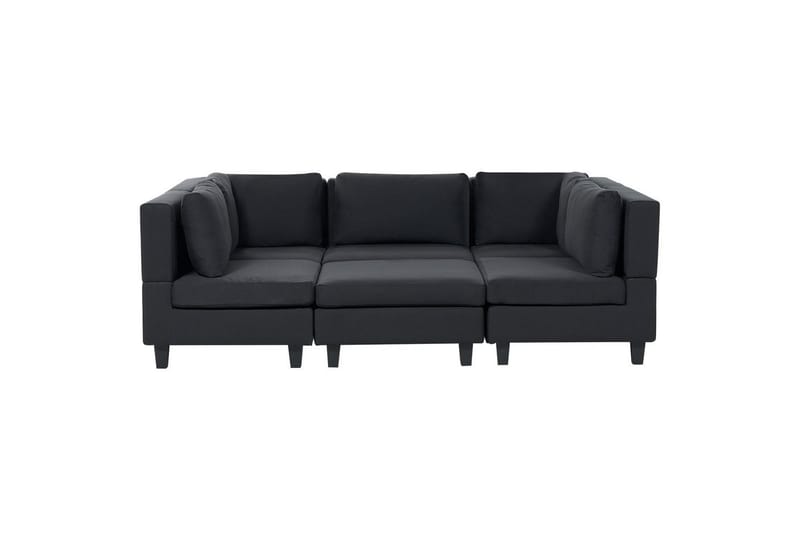 Modulsoffa med fotpall Unstad Svart, Symmetrisk - Svart, Symmetrisk - Möbler - Soffa - Modulsoffor - Komplett modulsoffa
