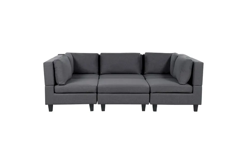 Modulsoffa med ottoman Unstad Grå/svart, Grå/svart
