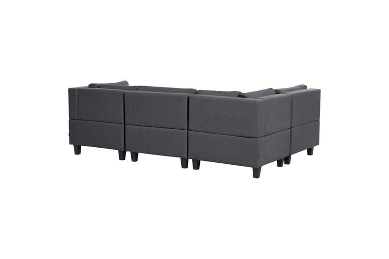 Modulsoffa med ottoman Unstad Grå/svart - Grå/svart - Möbler - Soffa - Modulsoffor - Komplett modulsoffa