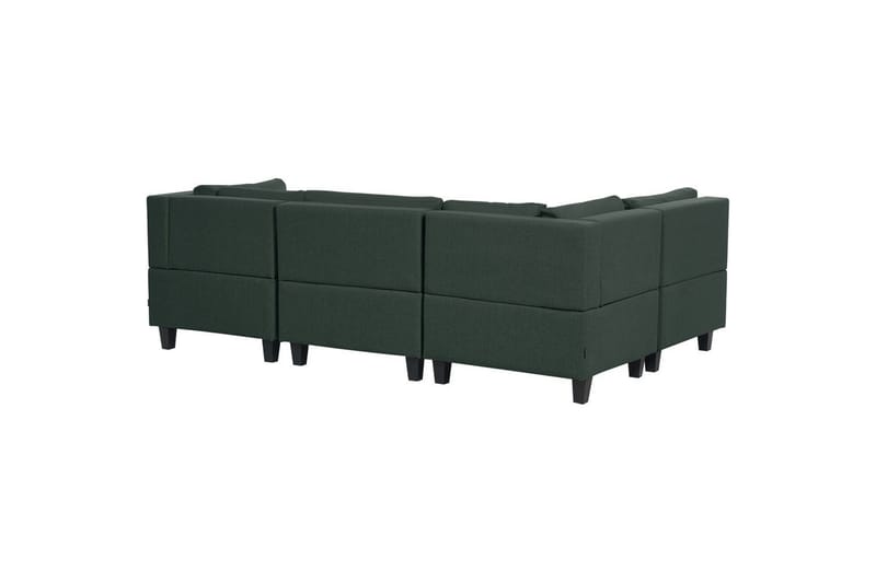 Modulsoffa med ottoman Unstad Grön/Svart - Grön/Svart - Möbler - Soffa - Modulsoffor - Komplett modulsoffa