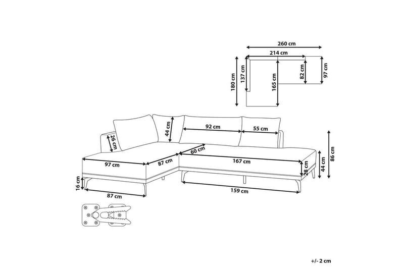 Modulsoffa Myken Grå/svart, Högervänd - Grå/svart, Högervänd - Möbler - Soffa - Modulsoffor - Övriga moduler till modulsoffa