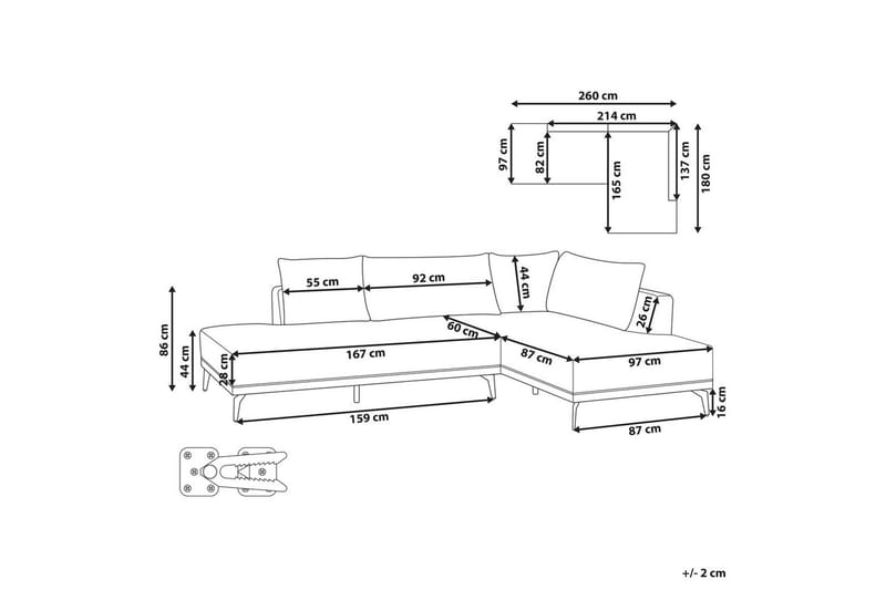 Modulsoffa Myken Grå/svart, Vänstervänd - Grå - Möbler - Soffa - Modulsoffor - Övriga moduler till modulsoffa