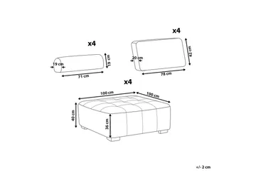 Modulsoffa Tibro Beige/ljust trä - Beige/ljust trä - Möbler - Soffa - Modulsoffor - Komplett modulsoffa