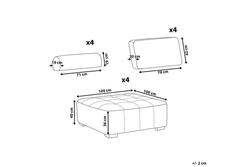 Modulsoffa Tibro Beige/ljust trä - Beige/ljust trä - Möbler - Soffa - Modulsoffor - Komplett modulsoffa