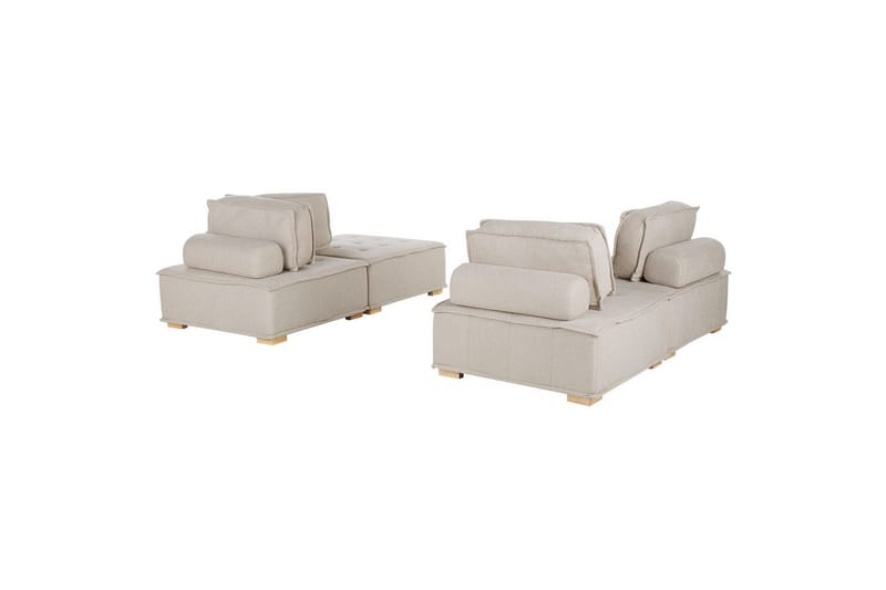 Modulsoffa Tibro Beige/ljust trä - Beige/ljust trä - Möbler - Soffa - Modulsoffor - Komplett modulsoffa