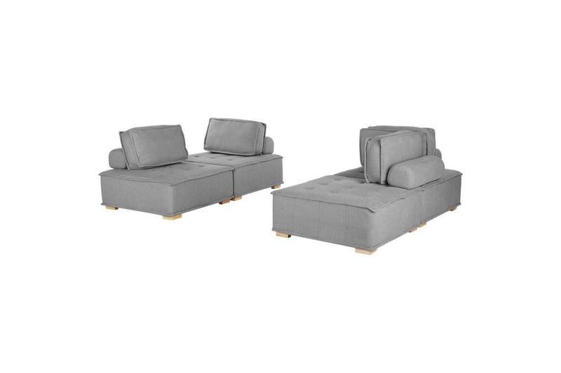 Modulsoffa Tibro Grå/ljust trä - Grå/ljust trä - Möbler - Soffa - Modulsoffor - Komplett modulsoffa