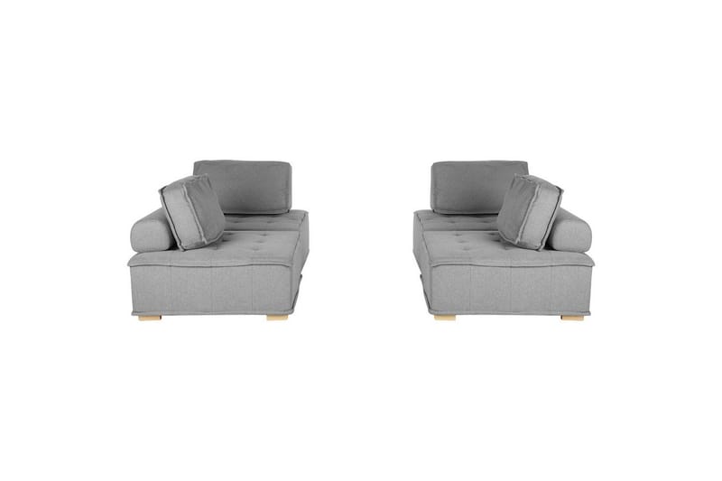 Modulsoffa Tibro Grå/ljust trä - Grå/ljust trä - Möbler - Soffa - Modulsoffor - Komplett modulsoffa