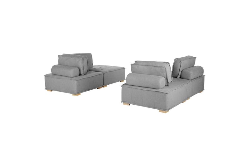 Modulsoffa Tibro Grå/ljust trä - Grå/ljust trä - Möbler - Soffa - Modulsoffor - Komplett modulsoffa