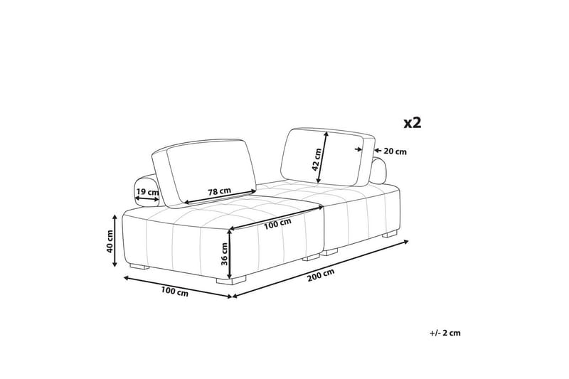 Modulsoffa Tibro Grå/ljust trä - Grå/ljust trä - Möbler - Soffa - Modulsoffor - Komplett modulsoffa