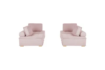 Modulsoffa Tibro Rosa/ljust trä - Rosa/ljust trä - Möbler - Soffa - Modulsoffor - Komplett modulsoffa