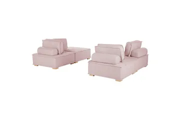 Modulsoffa Tibro Rosa/ljust trä - Rosa/ljust trä - Möbler - Soffa - Modulsoffor - Komplett modulsoffa