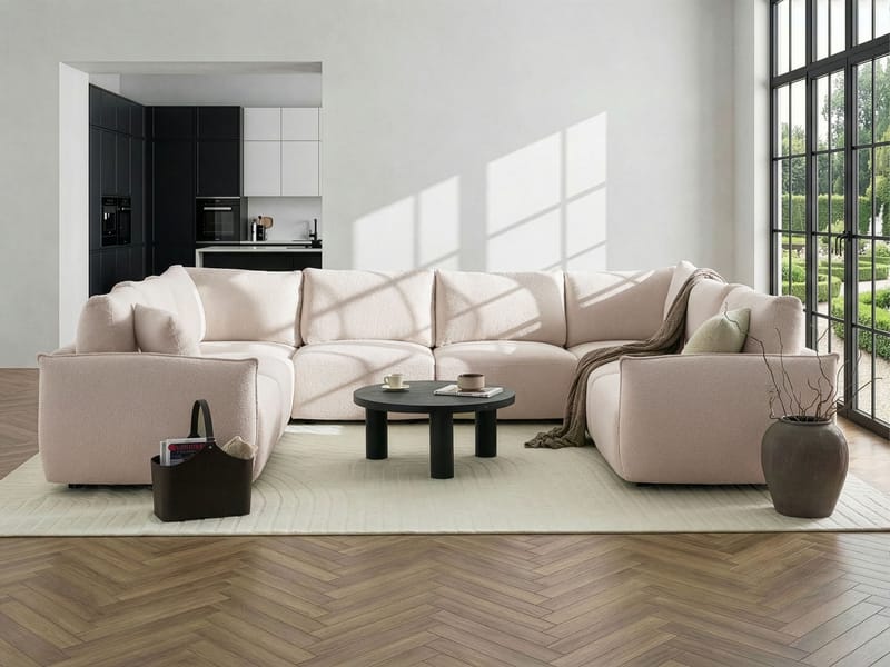 Modulsoffa U-formad Mesnali - Off-White - Möbler - Soffa - Modulsoffor - Komplett modulsoffa