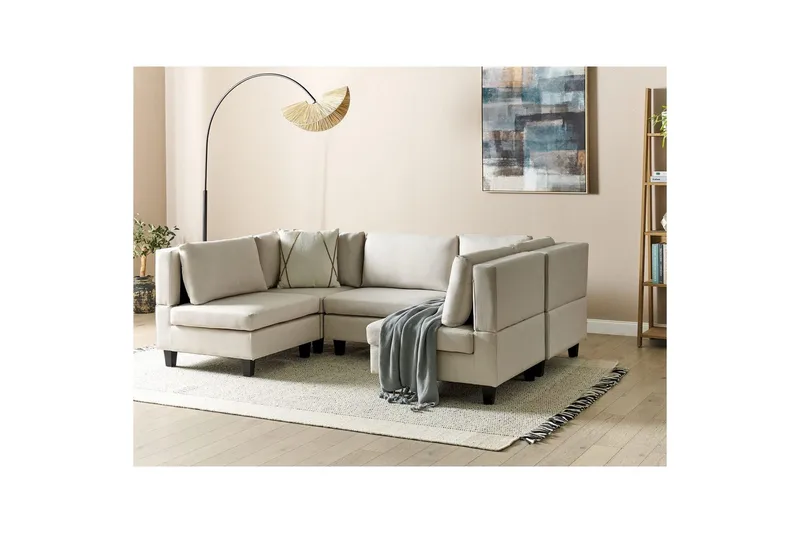 Modulsoffa Unstad Beige/svart - Beige/svart - Möbler - Soffa - Modulsoffor - Komplett modulsoffa