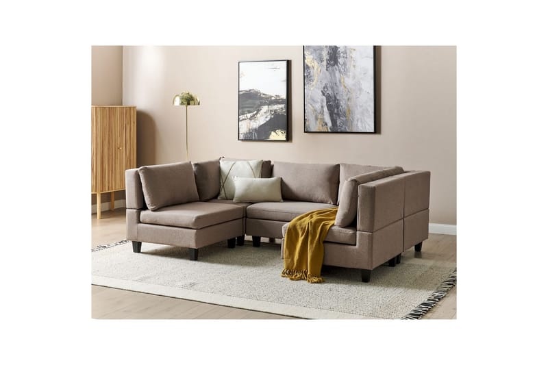 Modulsoffa Unstad Brun/Svart - Brun/Svart - Möbler - Soffa - Modulsoffor - Komplett modulsoffa