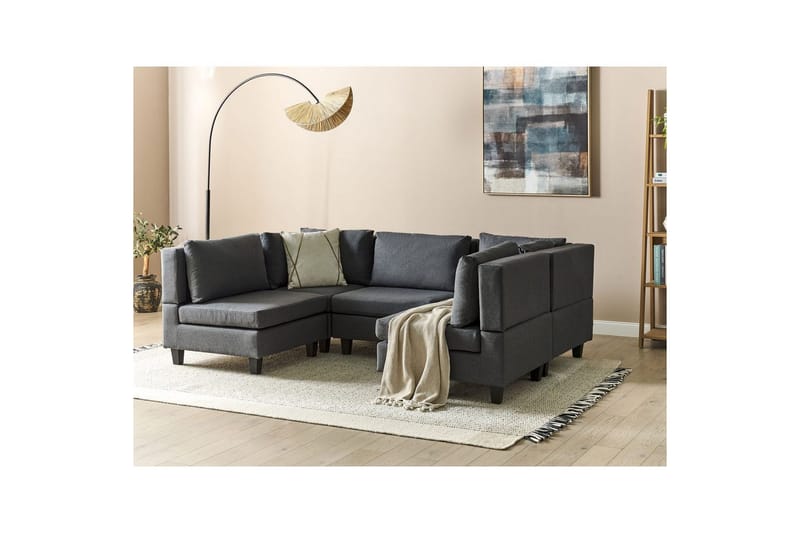 Modulsoffa Unstad Grå/svart - Grå/svart - Möbler - Soffa - Modulsoffor - Komplett modulsoffa